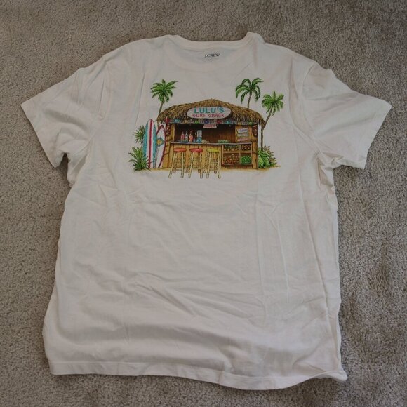 J. Crew Tops - J. Crew White Tee with Tropical Print